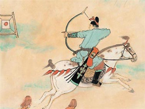 painting of ancient Chinese horseman