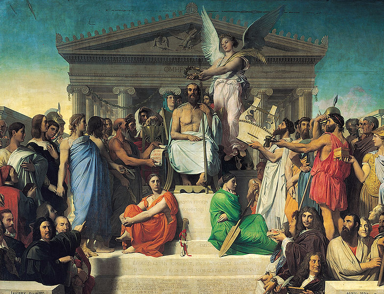 Homer among the Pantheon by Ingres