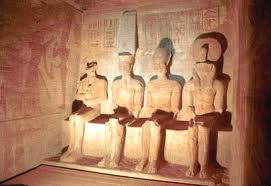 Ptah, Re-Horakhte, Osiris (himself) and Amun-Re